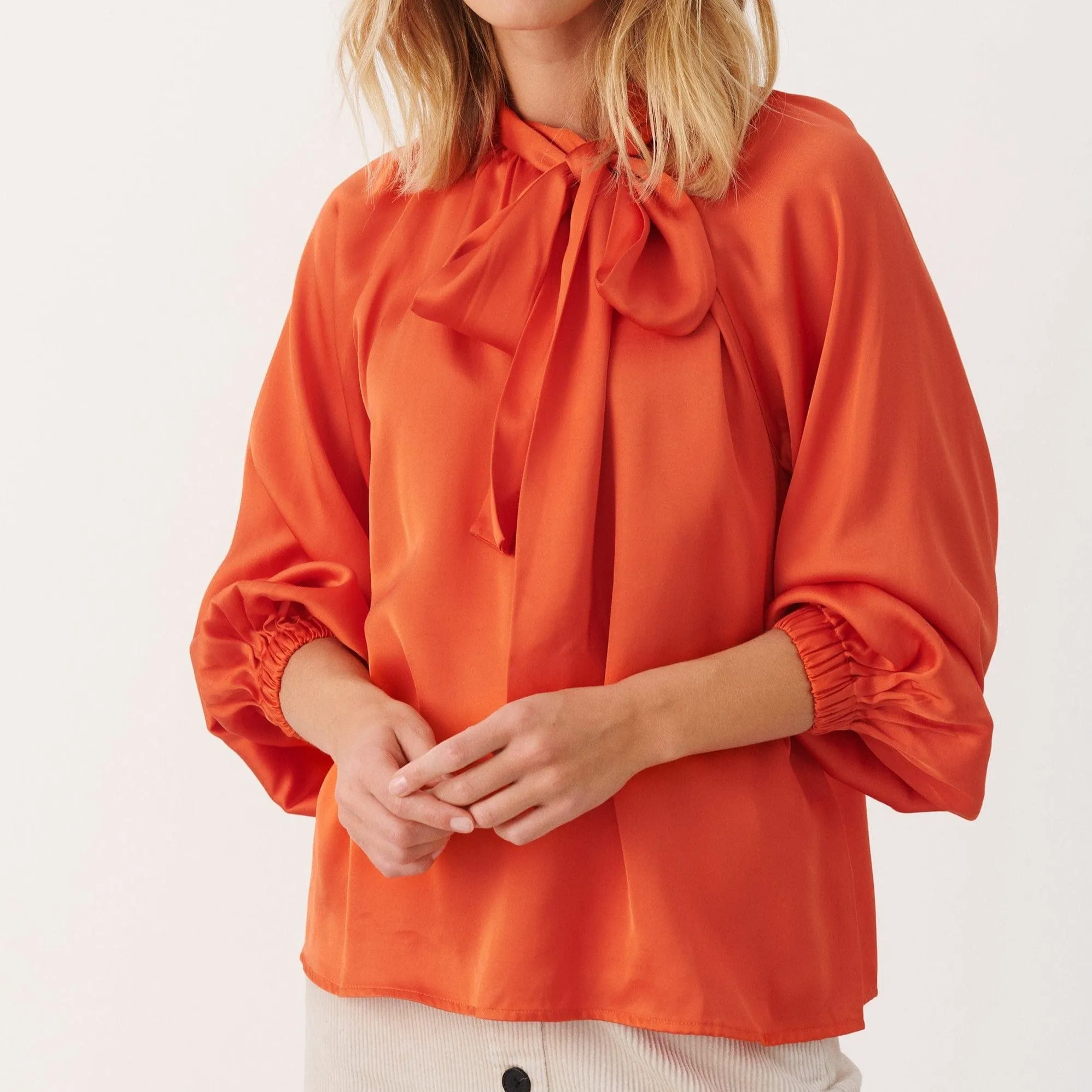 Part Two Vilia Pussybow Satin Blouse Koi