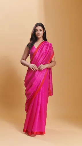 Pink Love Canal organza mulberry saree