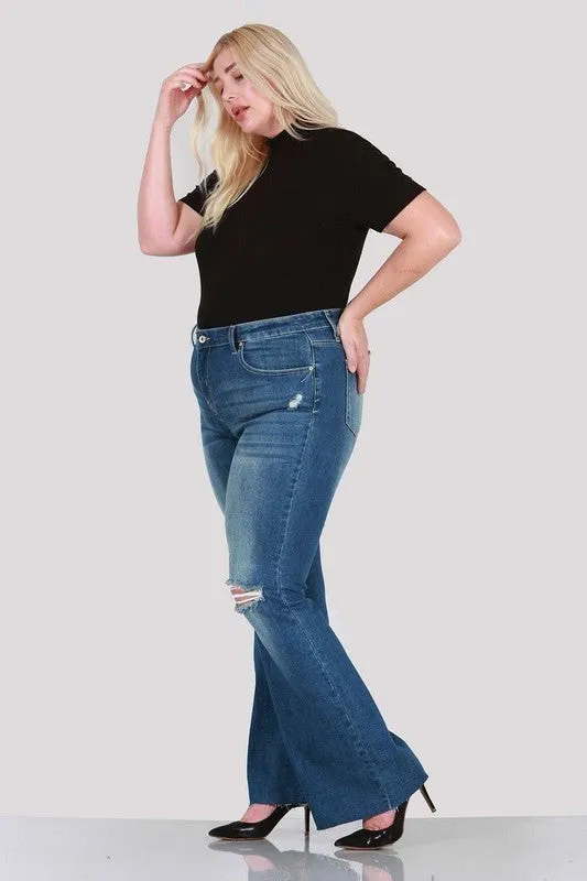 PLUS SIZE BOOT CUT WITH DESTROY