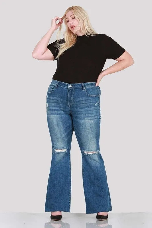 PLUS SIZE BOOT CUT WITH DESTROY