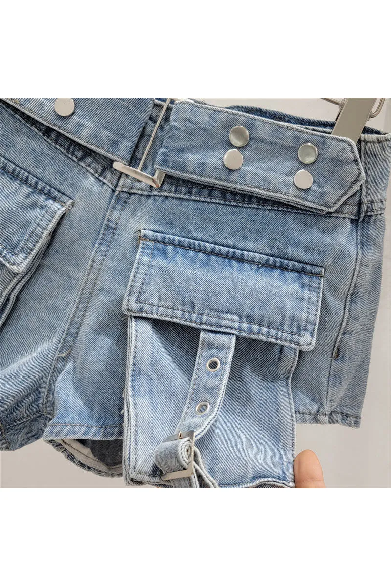 PM0191 Cargo Denim Shorts