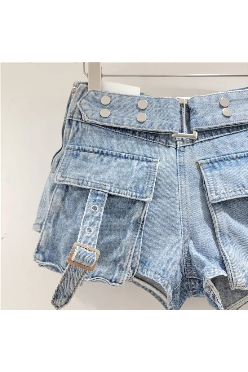 PM0191 Cargo Denim Shorts