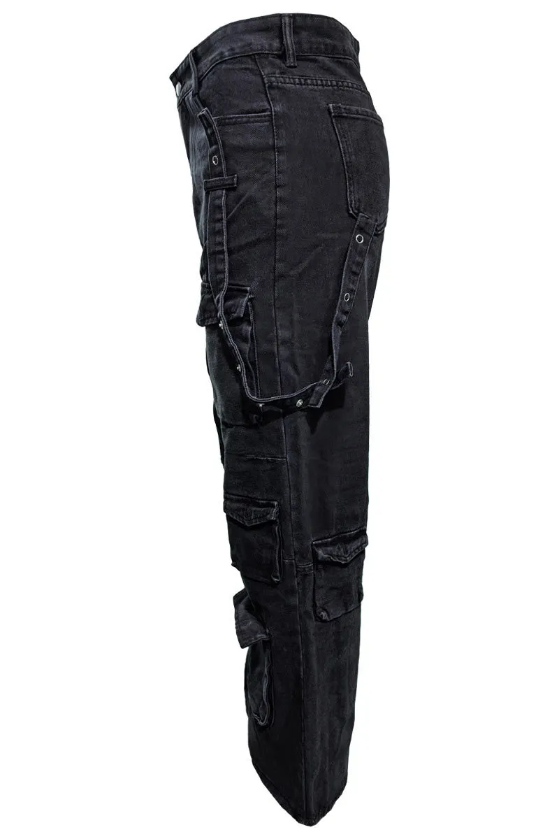 PN0320 Denim Cargo Jeans