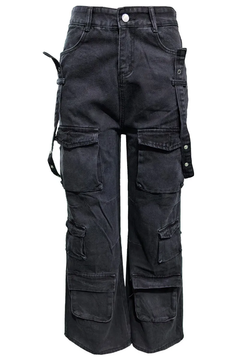 PN0320 Denim Cargo Jeans