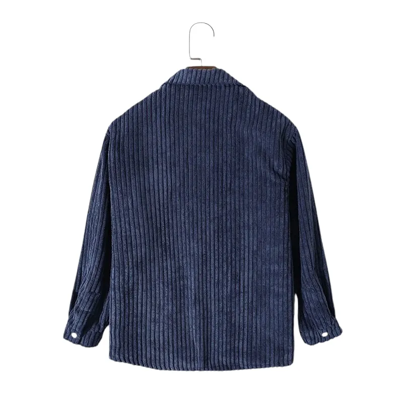 Pologize™ Dark Blue Corduroy Button Shirt