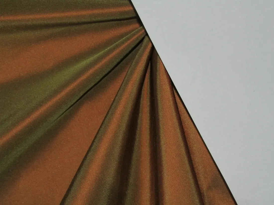 Pure SILK TAFFETA FABRIC Rusty Brown x Golden Green color 54" wide TAF54[2]/TAF52[4]