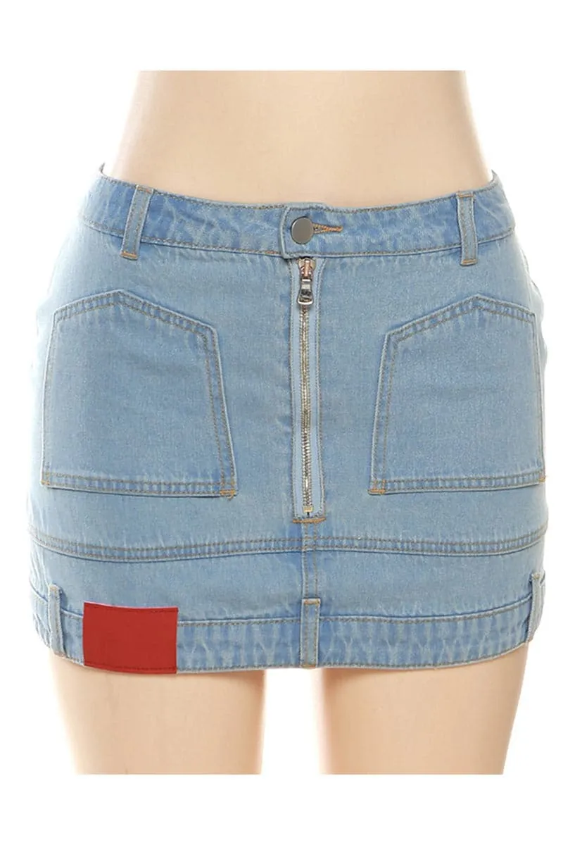 QB378 Mini Denim Skirt