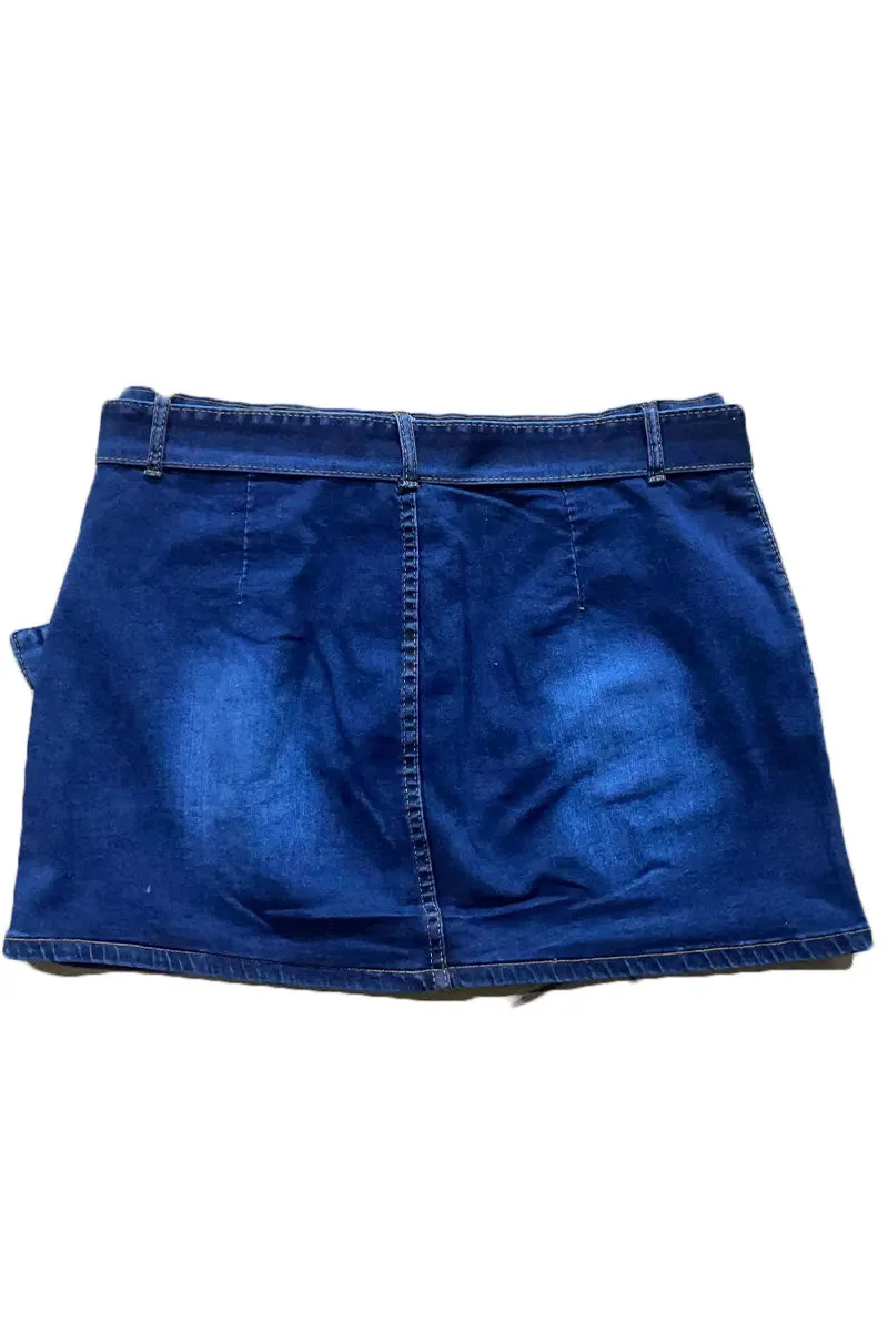 QM0274 Stretch Denim Mini Skirt