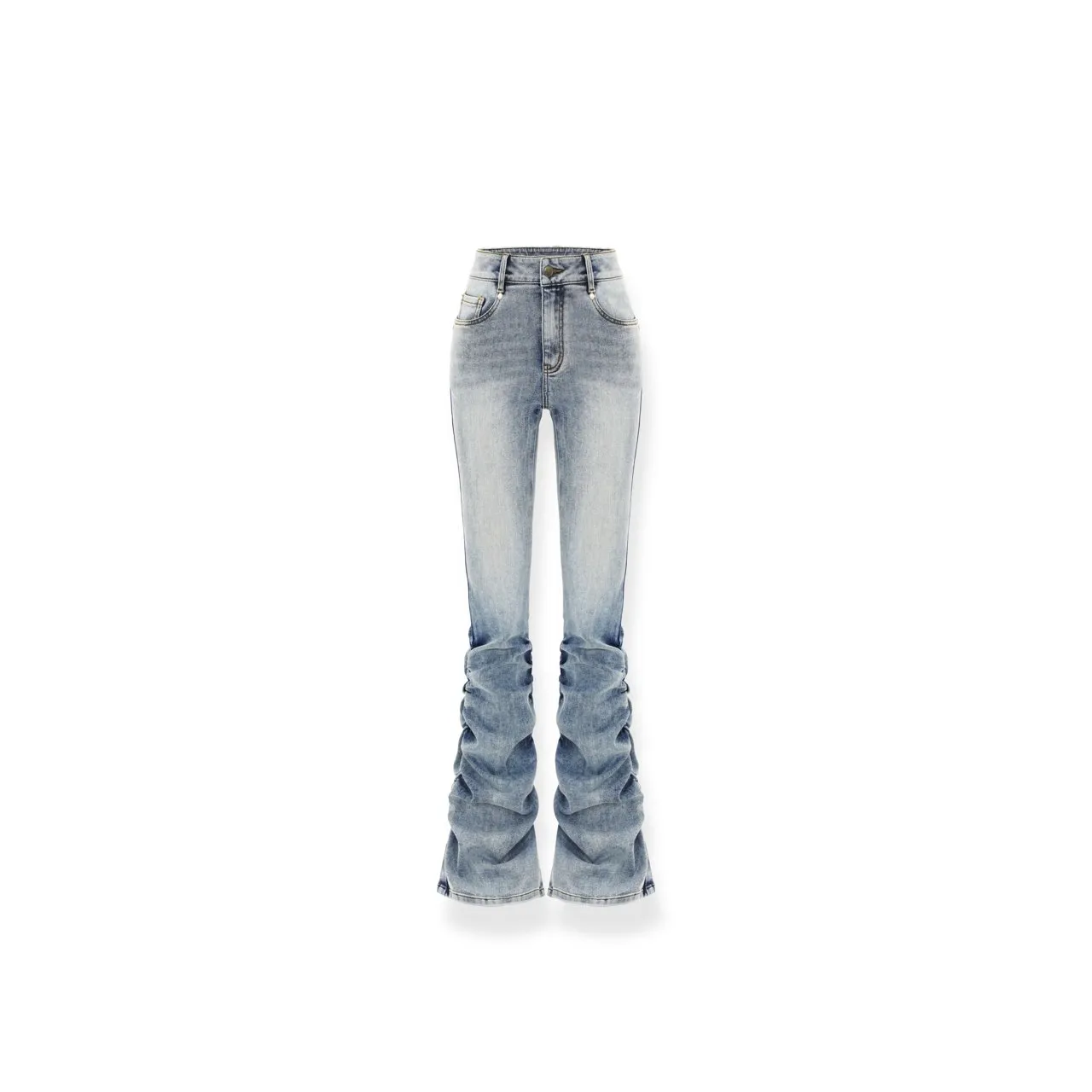 Reconstruction Washed and Distressed Jeans Blue