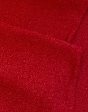 Remnant 95cm -Red 100% Boiled Wool Fabric