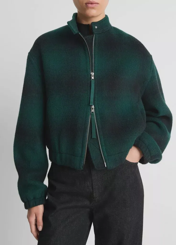 Shadow Plaid Bomber Jacket Juniper