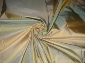 SILK TAFFETA FABRIC 54&quot;~Sky Blue &amp; Sand Gold colour gorgeous horizontal stripes TAFS88[2]