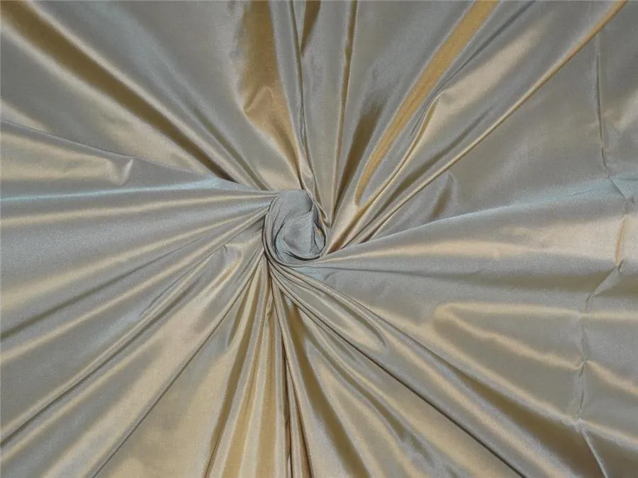 SILK TAFFETA FABRIC GOLD X MINT COLOR 54" wide TAF259[3]