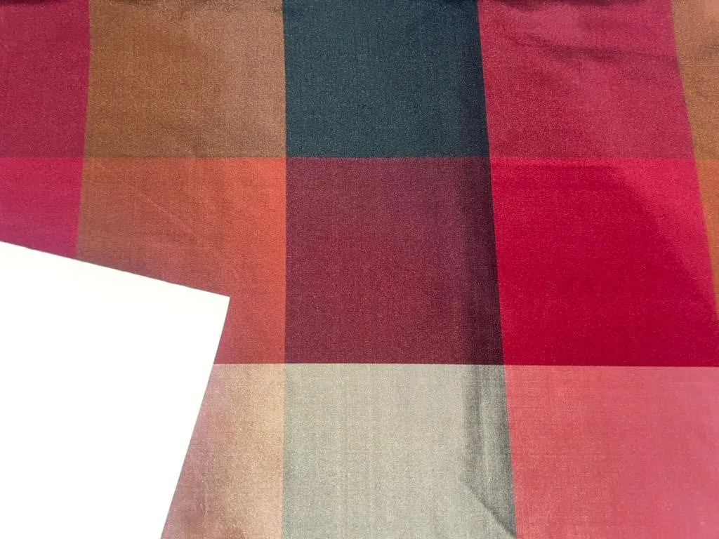 SILK TAFFETA FABRIC multi COLOR PLAIDS 54" wide TAF#C24[1]