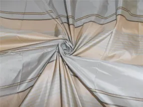 SILK TAFFETA FABRIC POWER BLUE,CREAM AND BROWN STRIPES COLOR 54&quot; wide TAFS74[2]