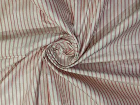 SILK TAFFETA FABRIC RED X WHITE WITH JACQUARD STRIPES COLOR 48" wide TAF#S127[7]