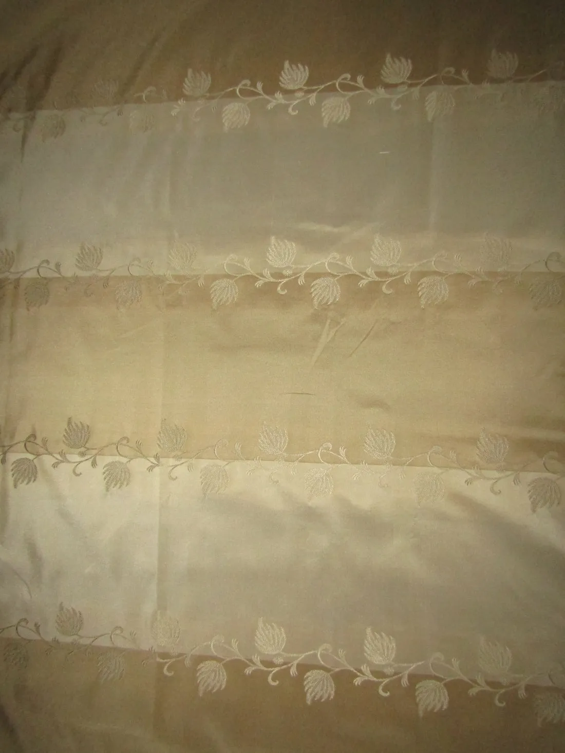 silk taffeta floral jacquard stripes cream and gold 54" wide  TAFSJ9[2]