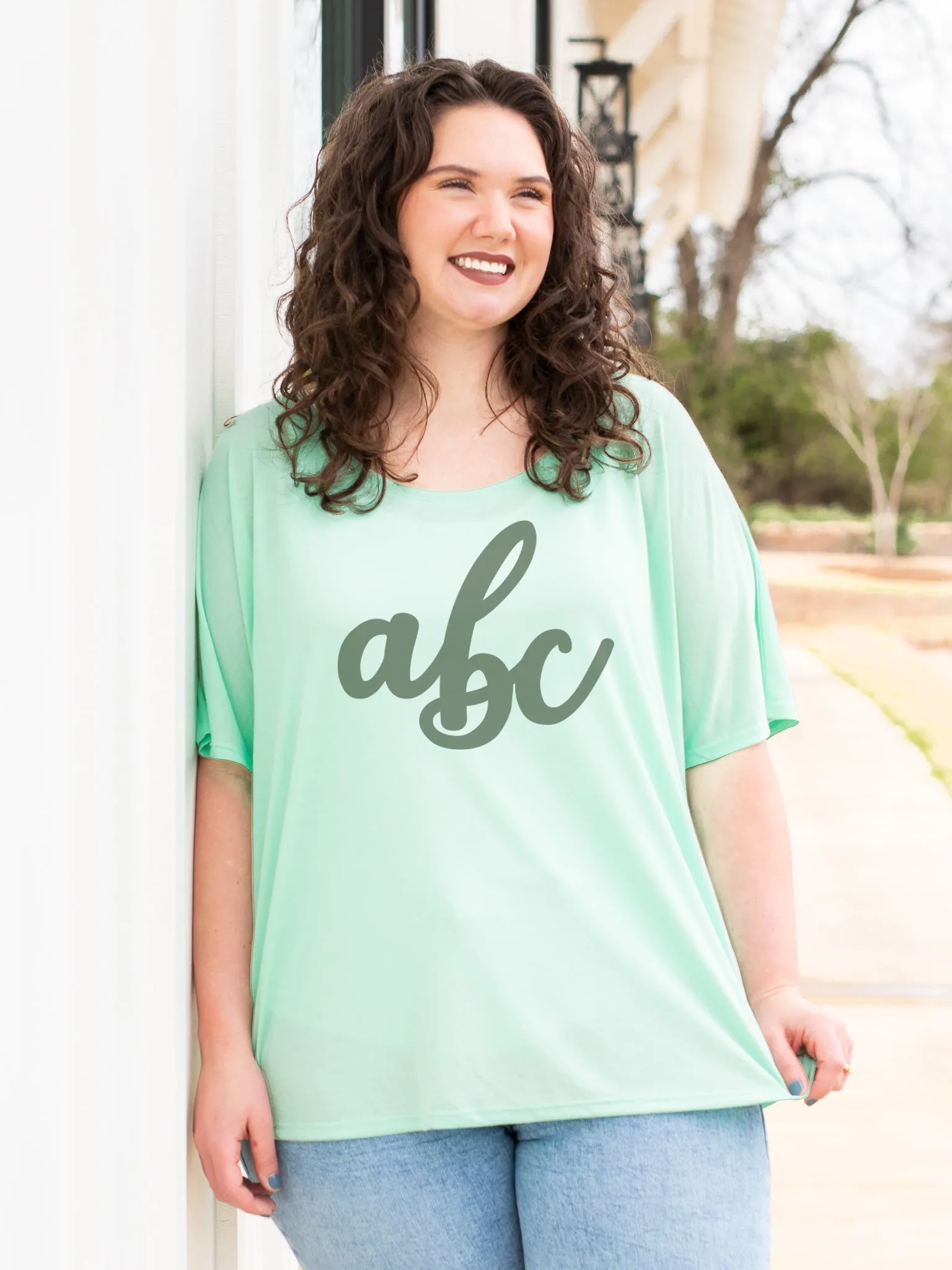 Solid Monogrammed Slouchy Tee