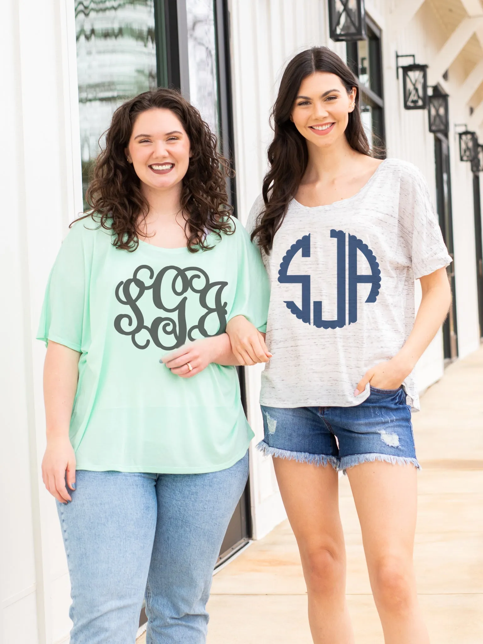 Solid Monogrammed Slouchy Tee