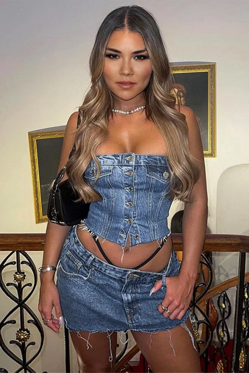 TB405 Denim Tube Top