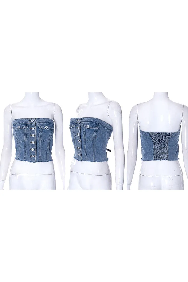 TB405 Denim Tube Top