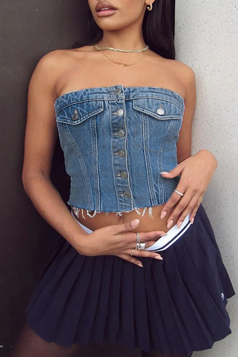 TB405 Denim Tube Top