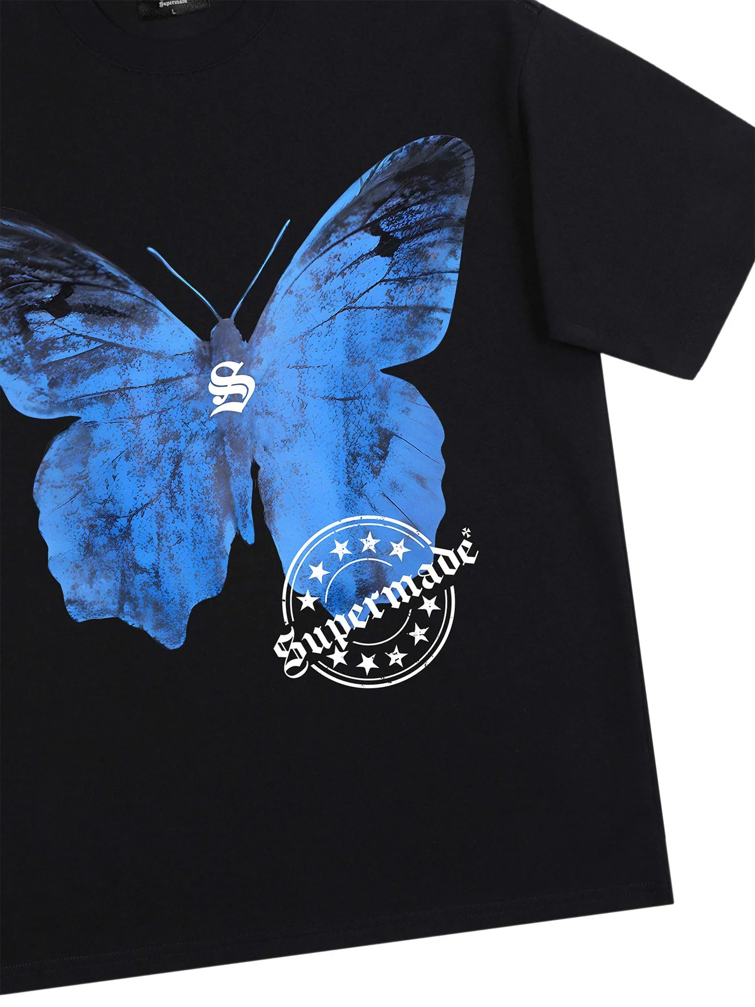 Thesupermade Street Hip-Hop Butterfly Stamp T-shirt - 2130