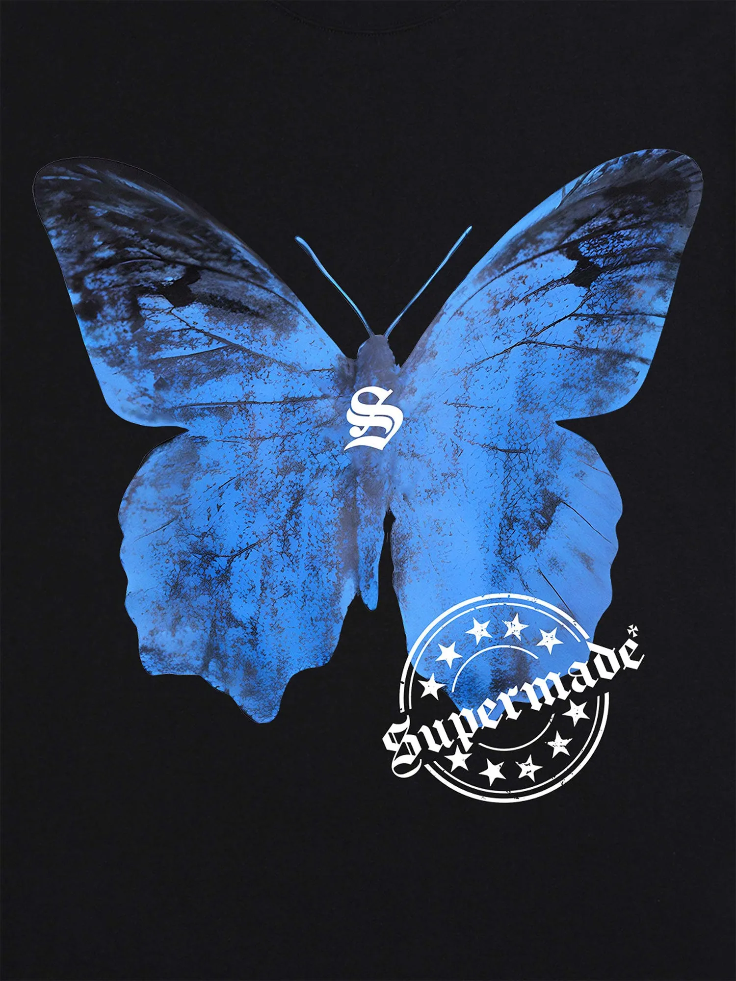 Thesupermade Street Hip-Hop Butterfly Stamp T-shirt - 2130