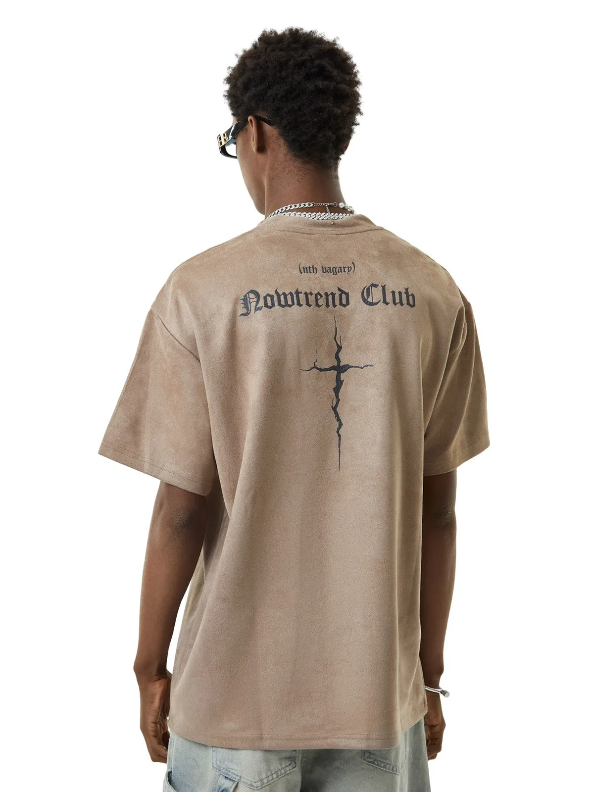 Thesupermade Suede Gothic Font Street Rap T-Shirt