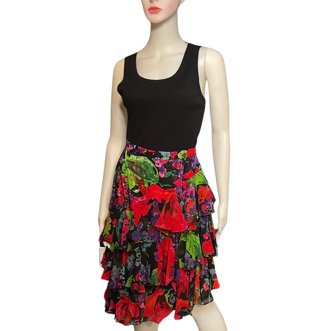 Vintage 1980s Lillie Rubin Silk Skirt