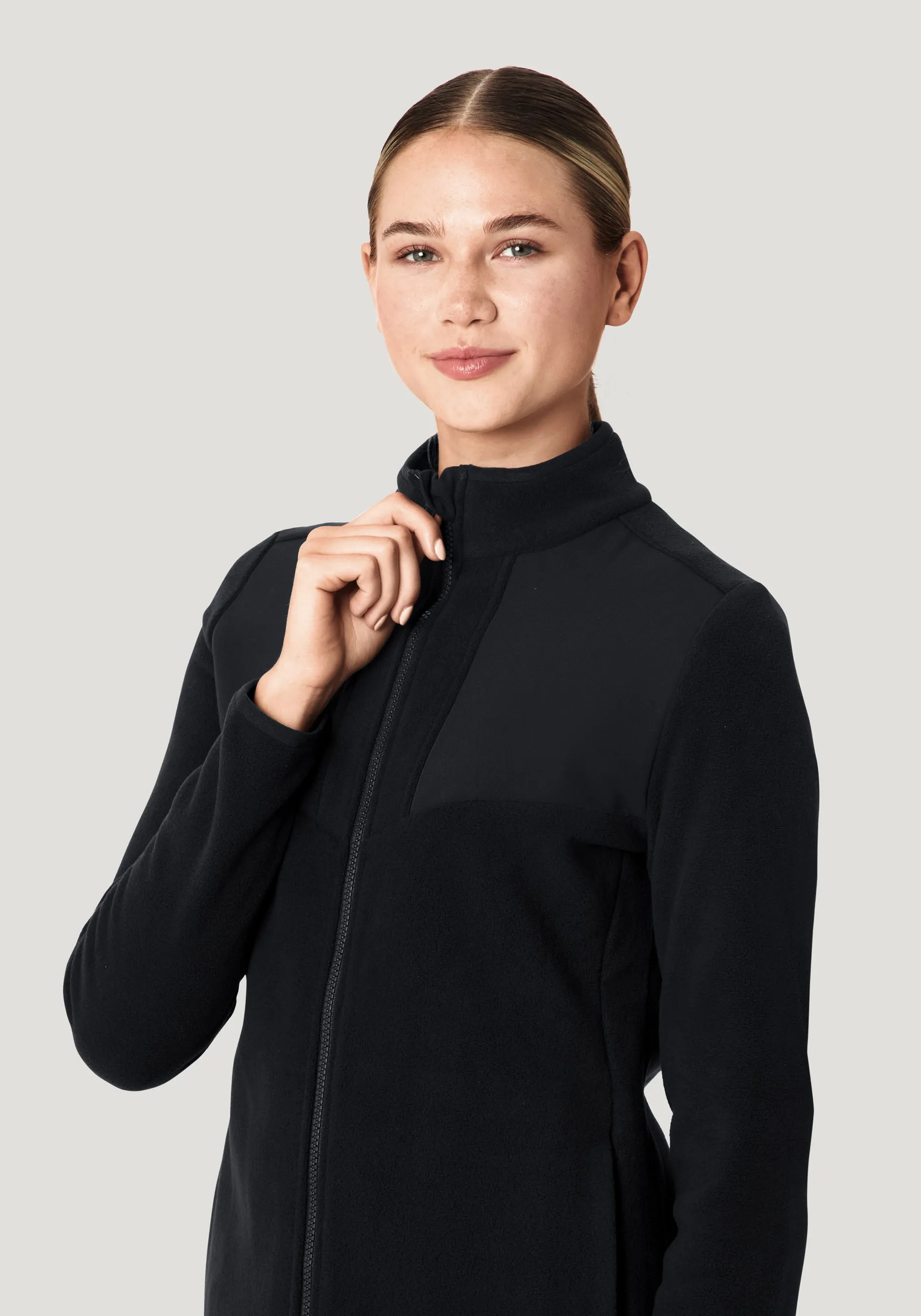 Women's Fleece Scrub Jacket Black