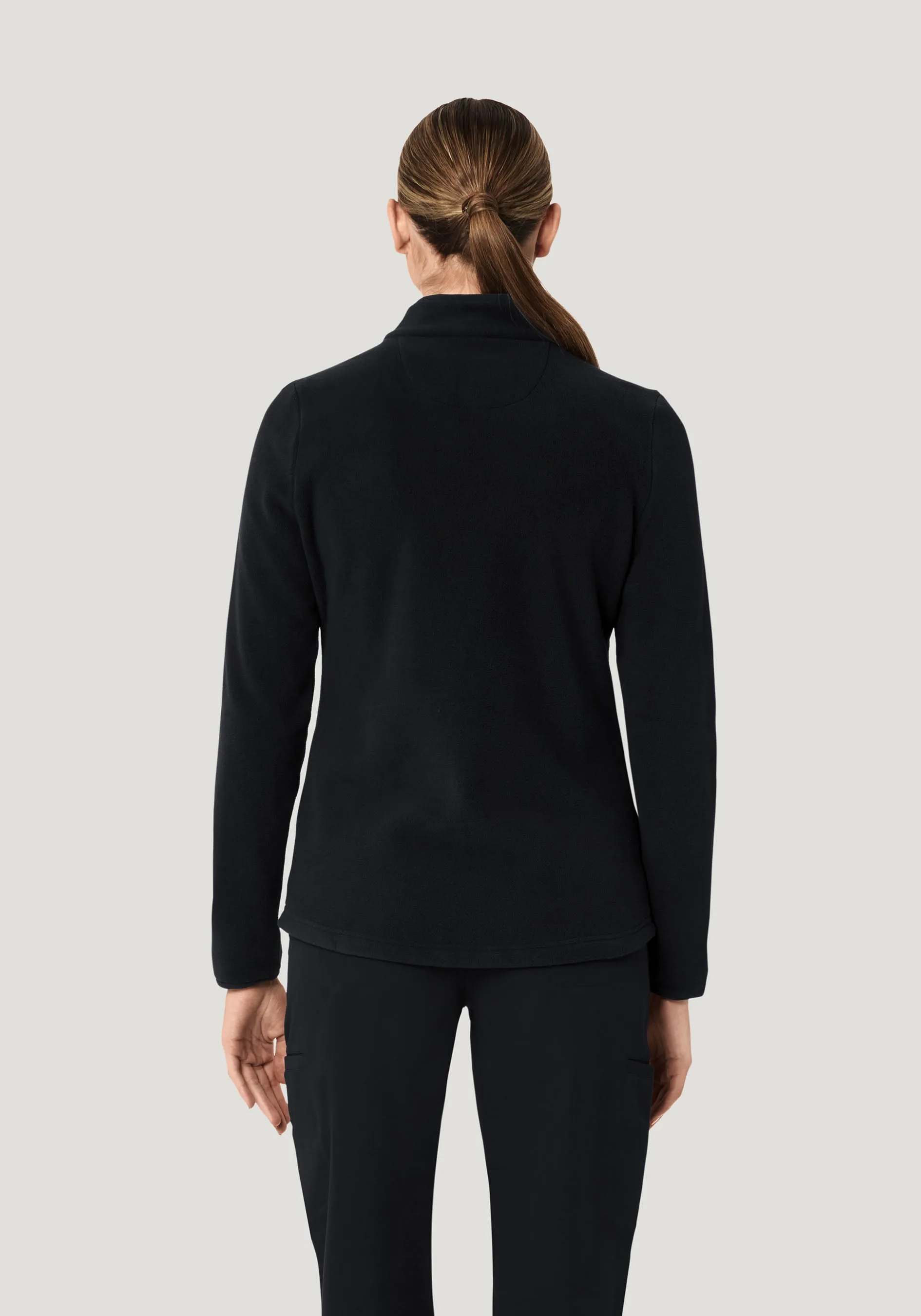 Women's Fleece Scrub Jacket Black